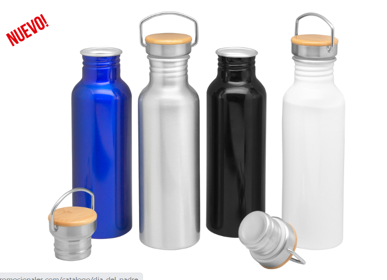 BOTELLA TAPA DE BAMBÚ Y ANILLO DE SILICONA 